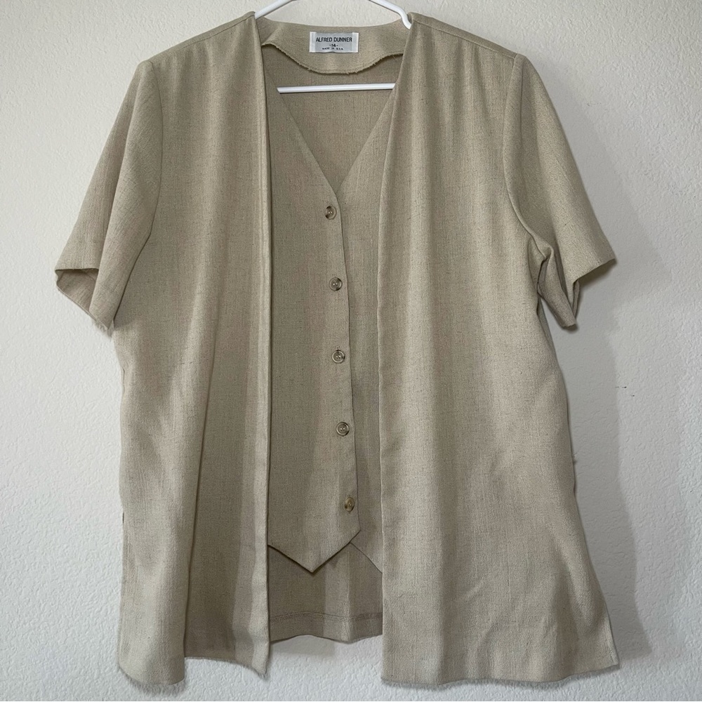 Women’s Alfred Dunner 2 in 1 Vtg Short Sleeve Vest Blouse